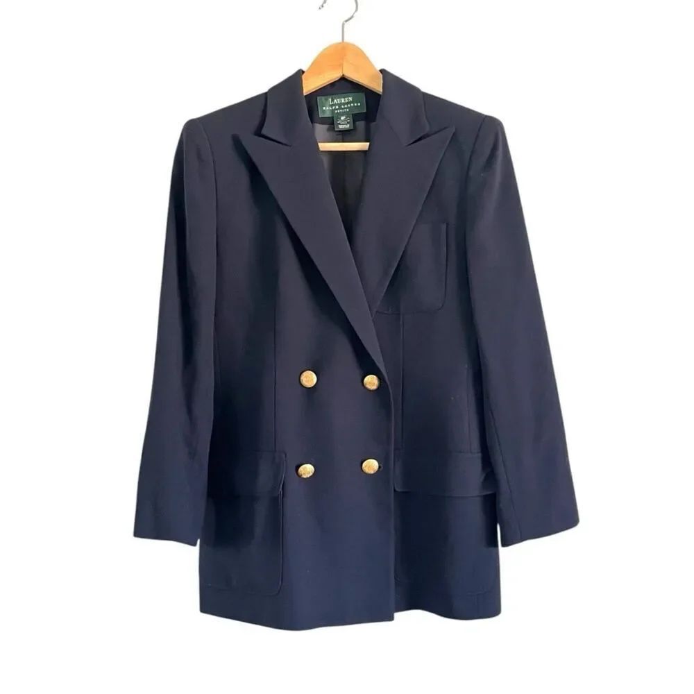 Vintage Ralph Lauren Wool Gold Button Blazer
